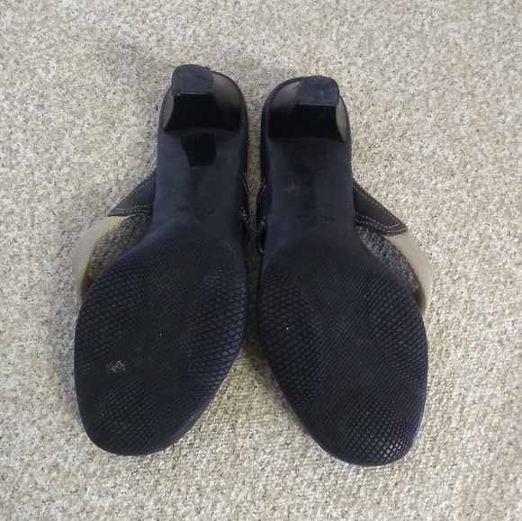 Prada Tan Black Kitten Heel Sandals - Picture 4 of 5